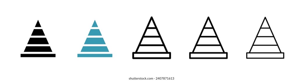 Hierarchy pyramid vector illustration set. Triangle hierarchy level icon for UI designs.