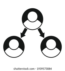 Symbol für die Hierarchie-Restrukturierung. Einfache Illustration der hierarchischen Umstrukturierung von Vektorsymbol für Webdesign einzeln auf weißem Hintergrund