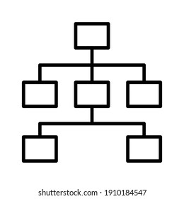 Hierarchy, roadmap, scheme icon vector image. Can also be used for project management. Suitable for use on web apps, mobile apps and print media.