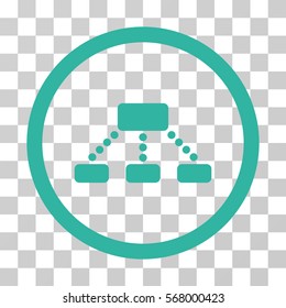 Hierarchy rounded icon. Vector illustration style is flat iconic symbol inside a circle, cyan color, transparent background. Designed for web and software interfaces.