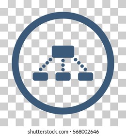 Hierarchy rounded icon. Vector illustration style is flat iconic symbol inside a circle, blue color, transparent background. Designed for web and software interfaces.