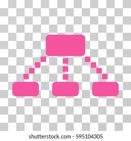 Hierarchy Scheme icon. Vector illustration style is flat iconic symbol, pink color, transparent background. Designed for web and software interfaces.