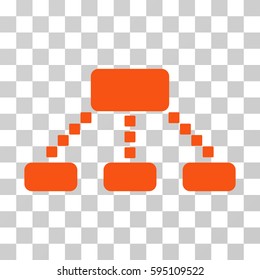 Hierarchy Scheme icon. Vector illustration style is flat iconic symbol, orange color, transparent background. Designed for web and software interfaces.