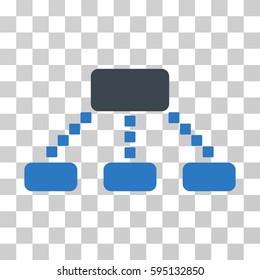 Hierarchy Scheme icon. Vector illustration style is flat iconic bicolor symbol, smooth blue colors, transparent background. Designed for web and software interfaces.