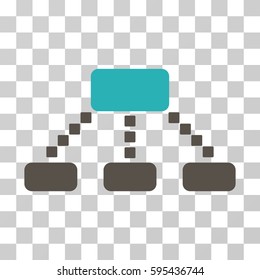 Hierarchy Scheme icon. Vector illustration style is flat iconic bicolor symbol, grey and cyan colors, transparent background. Designed for web and software interfaces.