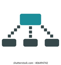 Hierarchy Scheme vector toolbar icon. Style is bicolor flat icon symbol, soft blue colors, white background, square dots.