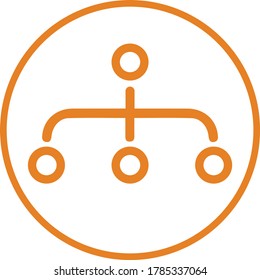 Hierarchy, site map icon / orange vector