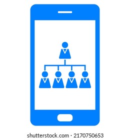 Hierarchy and smartphone on white