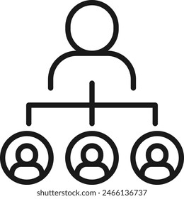 Hierarchiestruktur Mitarbeitersymbol. Netzwerkunternehmenssymbol.
