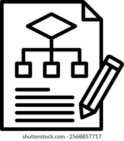 Hierarchy Structure Icon Line Vector Illustration