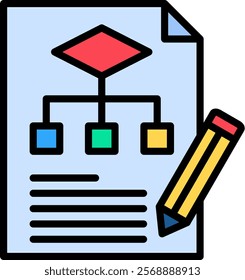 Hierarchy Structure Icon Lineal Color Vector Illustration