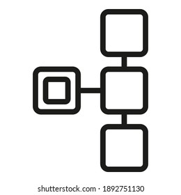 Hierarchy structure icon. Outline hierarchy structure vector icon for web design isolated on white background