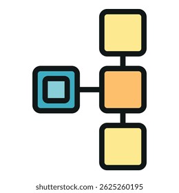 Hierarchy structure icon. Outline hierarchy structure vector icon color flat isolated