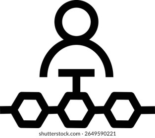 Hierarchy structure icon representing SEO link building or team management with transparent background