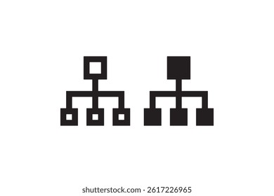 Hierarchy Structure Icons in Black Minimal Style vector