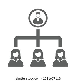 Hierarchy, structure, organization icon. Gray vector graphics.