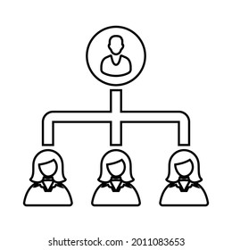Hierarchie, Struktur, Umriss-Icon. Line Art Vektor.
