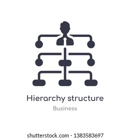 hierarchy structure outline icon. isolated line vector illustration from business collection. editable thin stroke hierarchy structure icon on white background