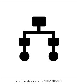 Icono de vector de estructura jerárquica sobre fondo blanco