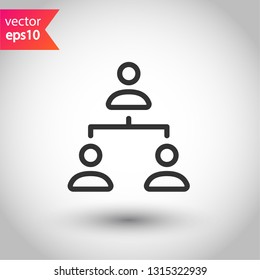 Hierarchy symbol. Company structure icon. Organization chart vector icon.  Flow chart vector sign.  EPS 10