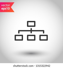 Hierarchy symbol. Company structure icon. Organization chart vector icon.  Flow chart vector sign.  EPS 10