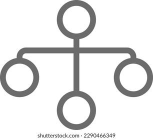 Icono Jerarquía Trabajo en equipo y Administración con estilo de contorno negro. organización, personas, trabajo en equipo, empresa, asociación, estrategia, conferencia. Ilustración del vector