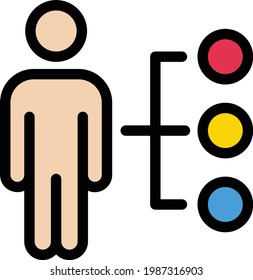 hierarchy vector color line icon