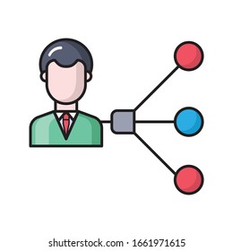 icono de color plano vectorial de jerarquía 