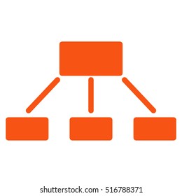 Hierarchy vector icon. Flat orange symbol. Pictogram is isolated on a white background. Designed for web and software interfaces.