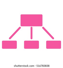 Hierarchy vector icon. Flat pink symbol. Pictogram is isolated on a white background. Designed for web and software interfaces.