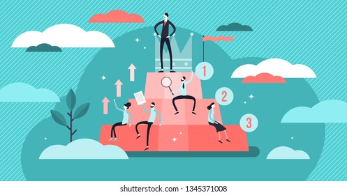 Hierarchy vector illustration. Flat tiny persons social development concept. Organization career structure from professional employee to leaders. Society arrangement system to classify success groups. Hierarchy vector illustration. Flat tiny persons social development concept. Organization career structure from professional employee to leaders. Society arrangement system to classify success groups.