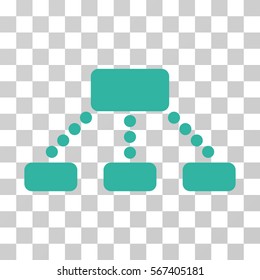 Hierarchy vector pictogram. Illustration style is flat iconic cyan symbol on a transparent background.
