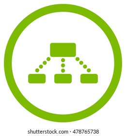 Hierarchy vector rounded icon. Image style is a flat icon symbol inside a circle, eco green color, white background.