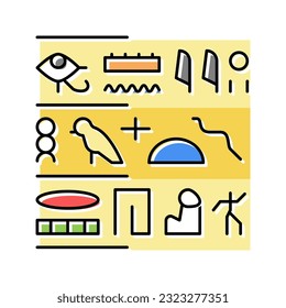 hieroglyph egypt color icon vector. hieroglyph egypt sign. isolated symbol illustration