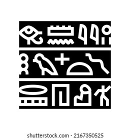hieroglyph egypt glyph icon vector. hieroglyph egypt sign. isolated contour symbol black illustration