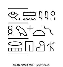 hieroglyph egypt line icon vector. hieroglyph egypt sign. isolated contour symbol black illustration