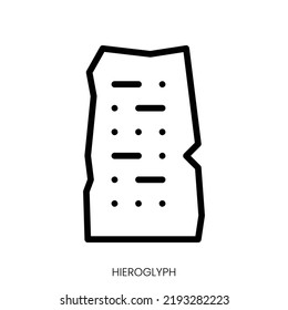 Hieroglyph icon. Line Art Style Design Isolated On White Background