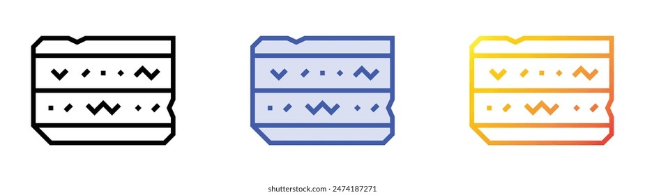 Hieroglyph icon. Linear, Blue Fill and Gradient Style Design Isolated On White Background