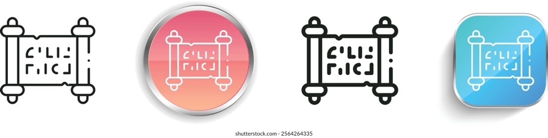 Hieroglyph icon. Thin Linear, Regular and Button Style Design Isolated On White Background