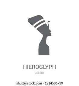 Hieroglyph icon. Trendy Hieroglyph logo concept on white background from Desert collection. Suitable for use on web apps, mobile apps and print media.