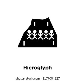 Hieroglyph icon vector isolated on white background, logo concept of Hieroglyph sign on transparent background, filled black symbol