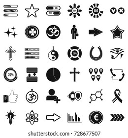 Hieroglyph icons set. Simple style of 36 hieroglyph vector icons for web isolated on white background