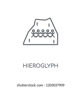 Hieroglyph linear icon. Hieroglyph concept stroke symbol design. Thin graphic elements vector illustration, outline pattern on a white background, eps 10.
