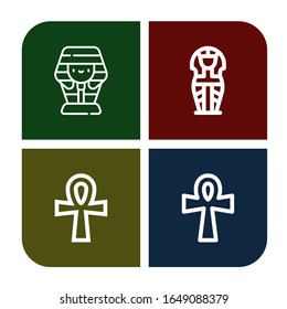 hieroglyph simple icons set. Contains such icons as Sarcophagus, Ankh, can be used for web, mobile and logo