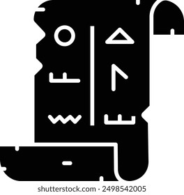 Hieroglyph solid glyph vector illustration