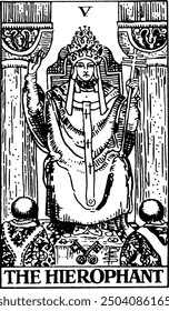 Der Hierophant, eine einzelne große Arkantarotkarte