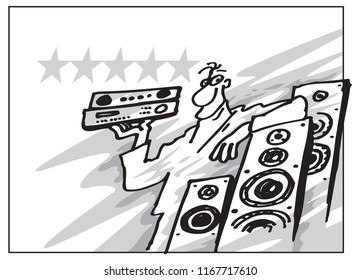 Hi-Fi components, sound systems. Illustration