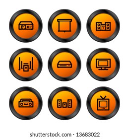 Hi-fi icons, orange circle series