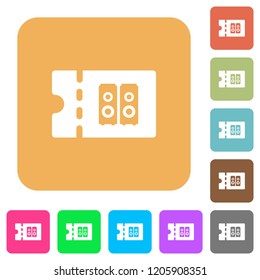 Hi-fi shop discount coupon flat icons on rounded square vivid color backgrounds.