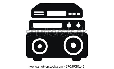 Hifi system icon , representing highfidelity audio playback and modern sound technology for music enthusiasts